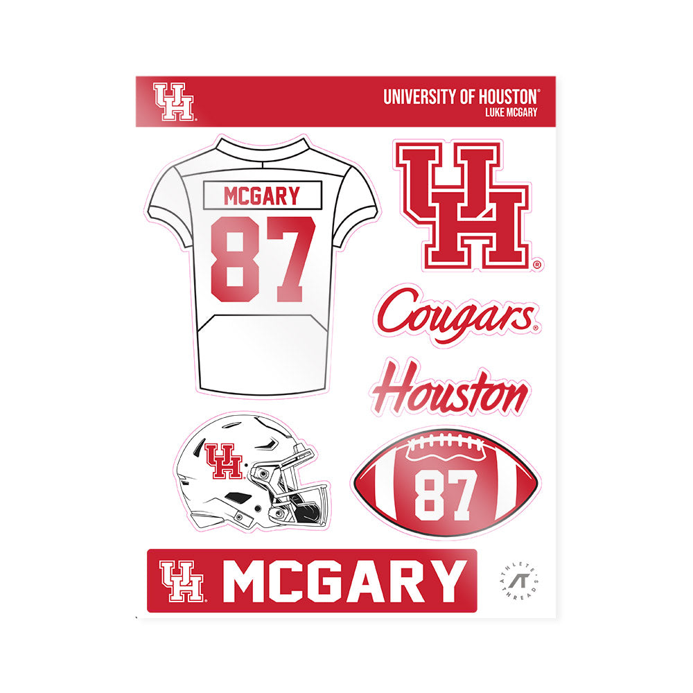 Houston - NCAA Football : Luke McGary - Sticker Sheet-0