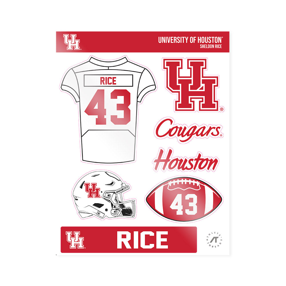 Houston - NCAA Football : Sheldon Rice - Sticker Sheet-0