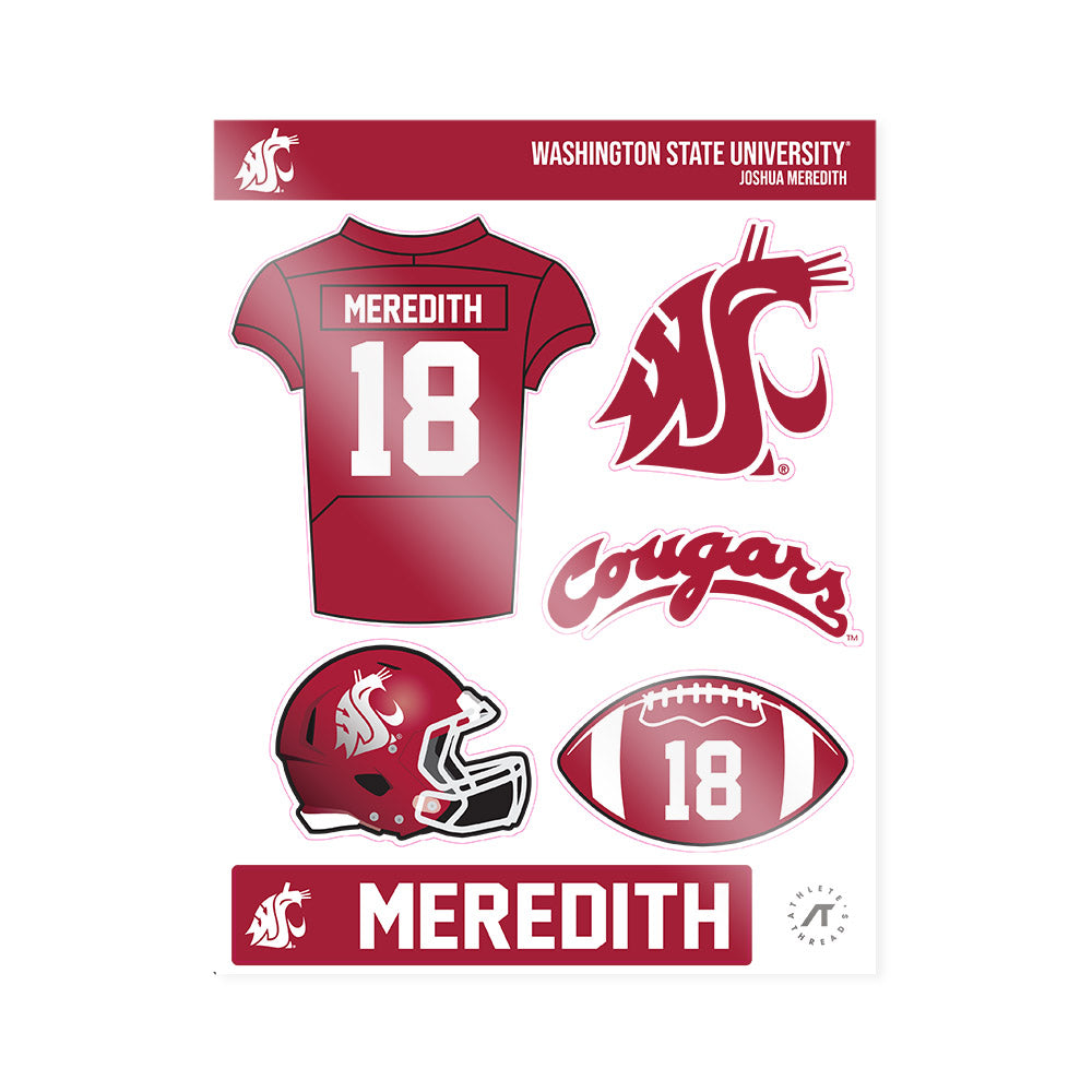 WSU - NCAA Football : Joshua Meredith - Sticker Sheet-0