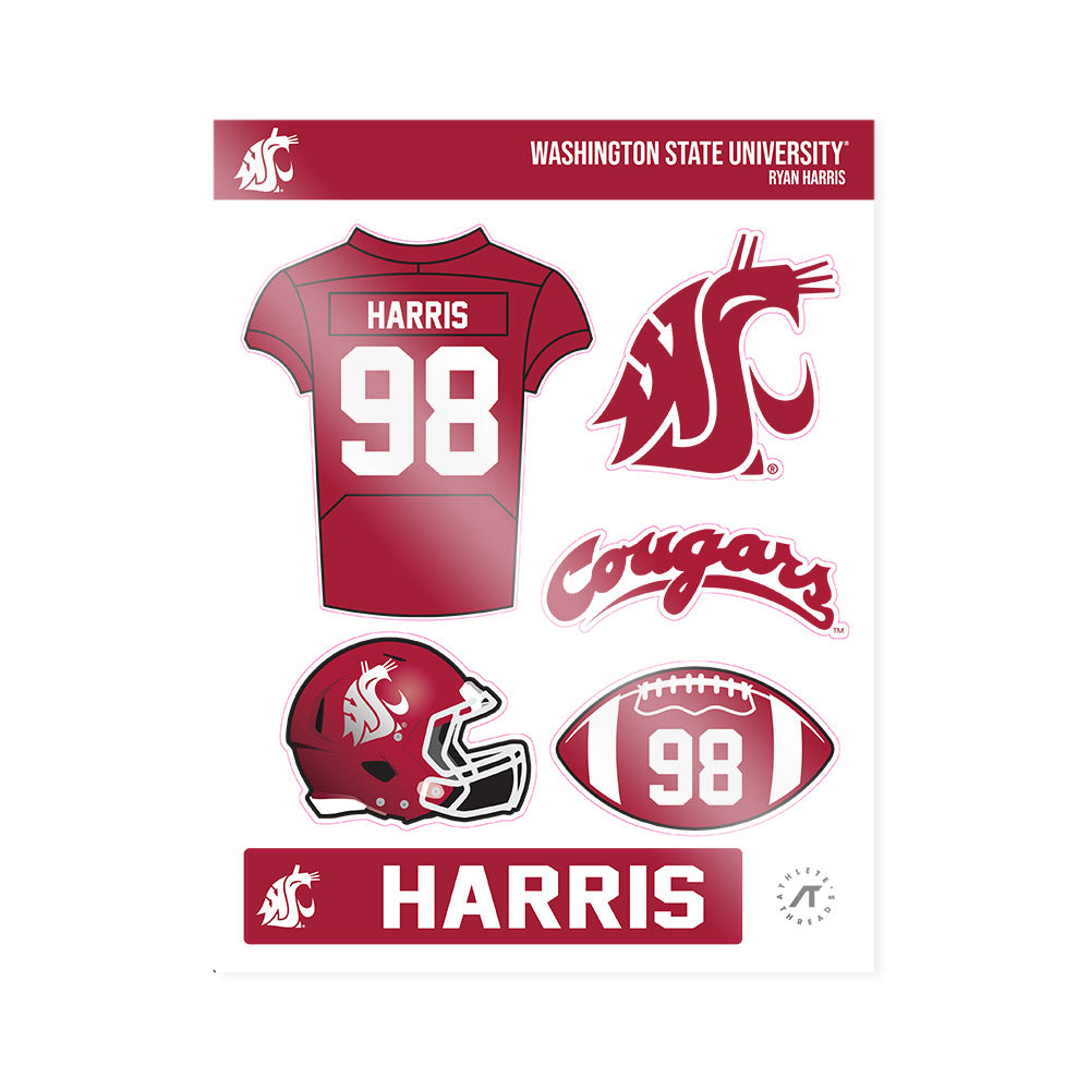WSU - NCAA Football : Ryan Harris - Sticker Sheet-0