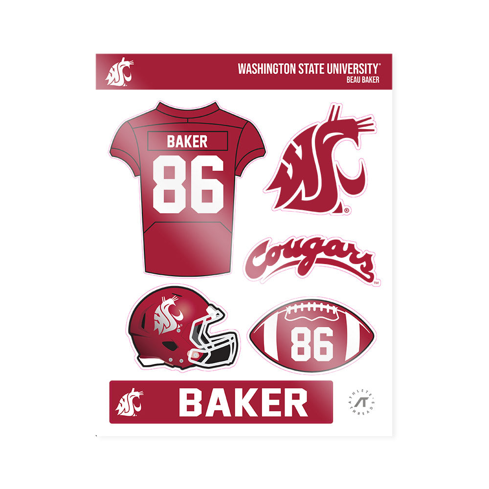 WSU - NCAA Football : Beau Baker - Sticker Sheet-0