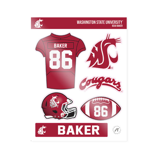 WSU - NCAA Football : Beau Baker - Sticker Sheet-0