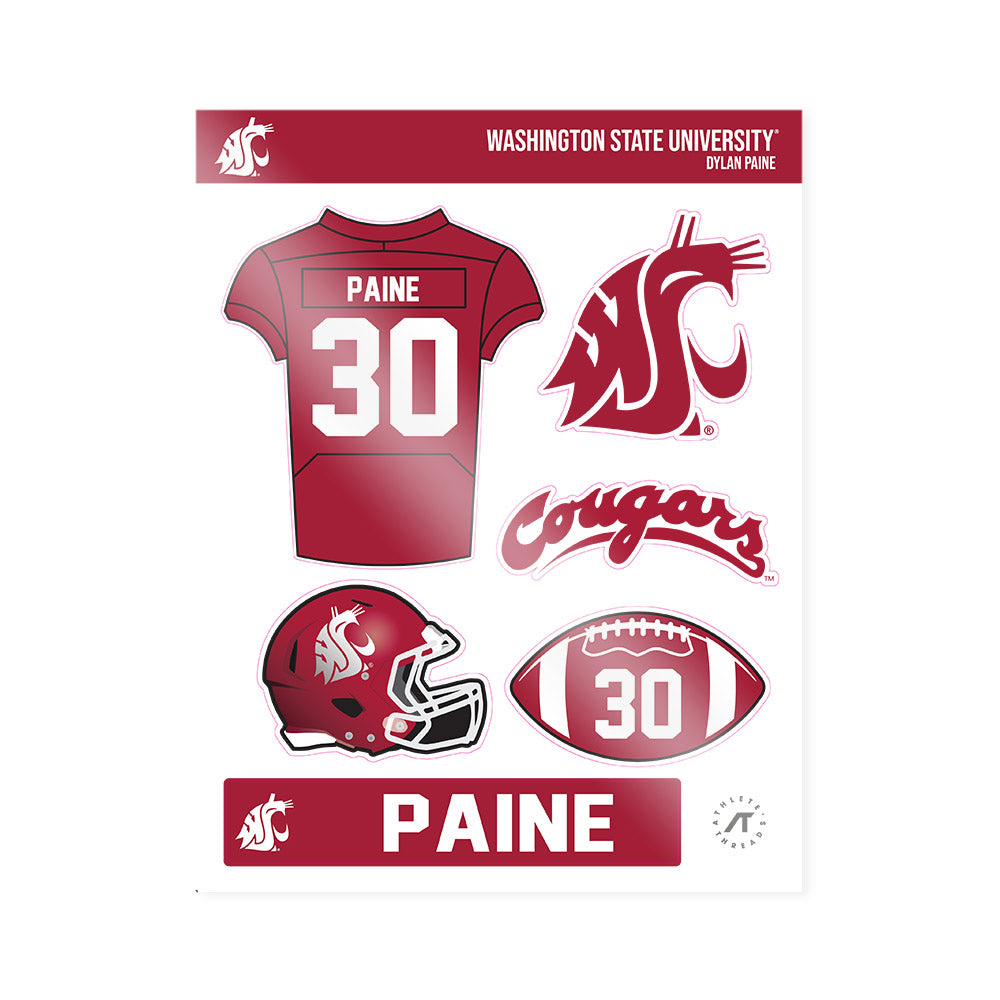 WSU - NCAA Football : Dylan Paine - Sticker Sheet-0