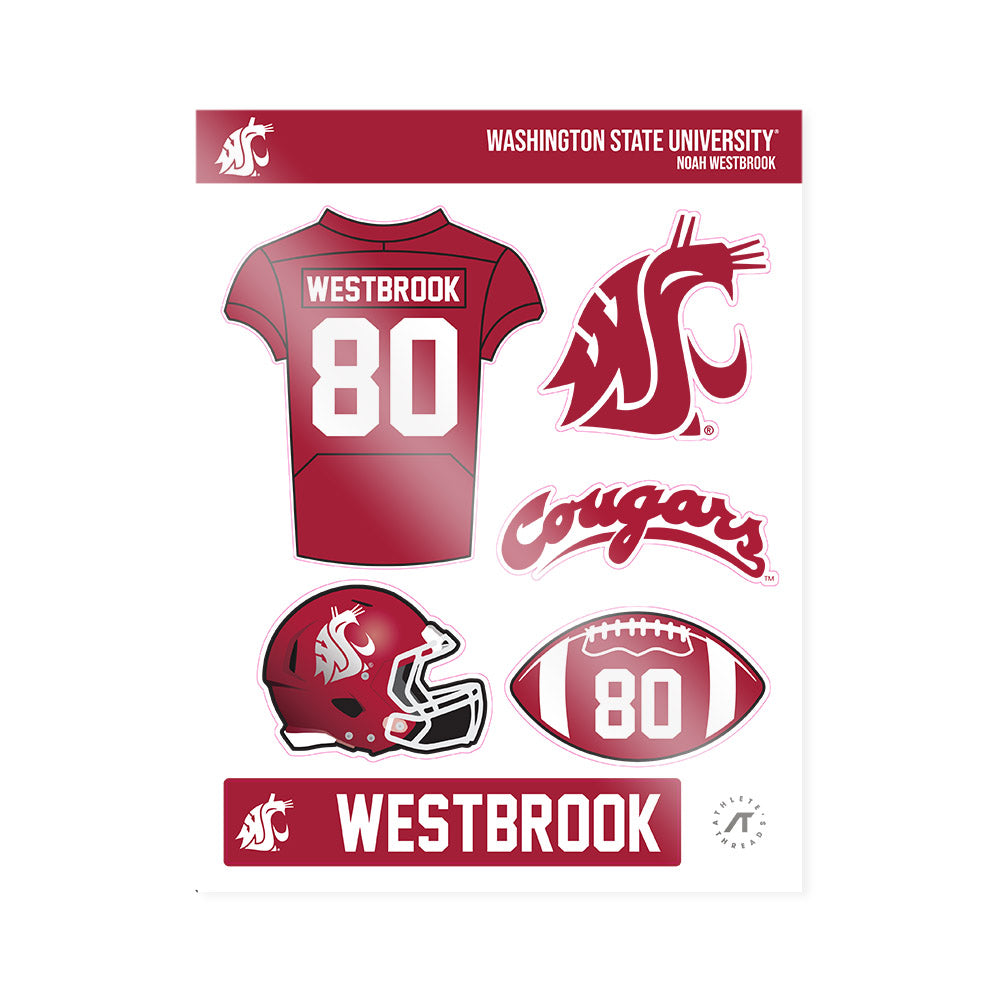 WSU - NCAA Football : Noah Westbrook - Sticker Sheet-0