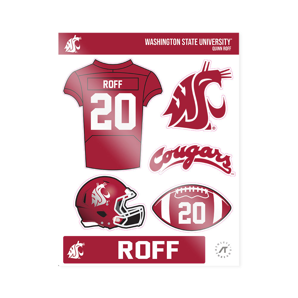 WSU - NCAA Football : Quinn Roff - Sticker Sheet-0