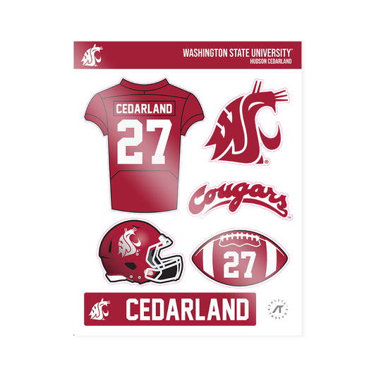 WSU - NCAA Football : Hudson Cedarland - Sticker Sheet-0