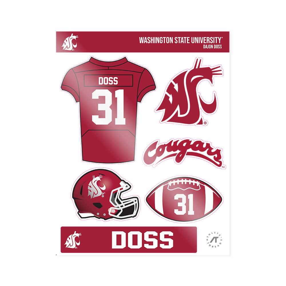 WSU - NCAA Football : Dajon Doss - Sticker Sheet-0