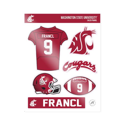 WSU - NCAA Football : Caleb Francl - Sticker Sheet-0