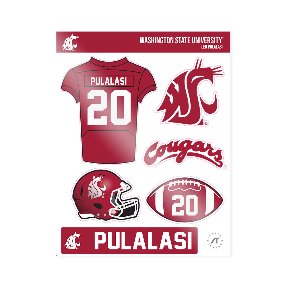 WSU - NCAA Football : Leo Pulalasi - Sticker Sheet-0