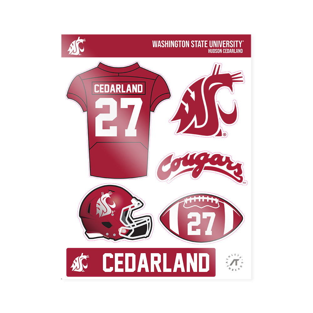 WSU - NCAA Football : Hudson Cedarland - Sticker Sheet-0