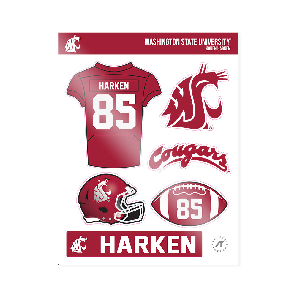 WSU - NCAA Football : Kaden Harken - Sticker Sheet-0