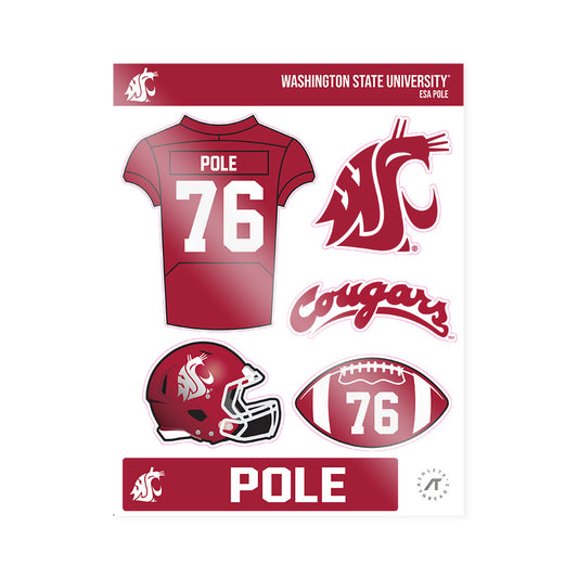 WSU - NCAA Football : Esa Pole - Sticker Sheet-0