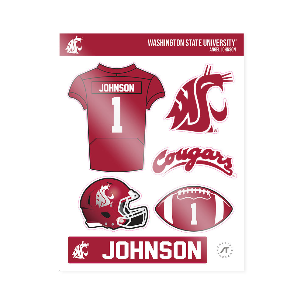 WSU - NCAA Football : Angel Johnson - Sticker Sheet-0