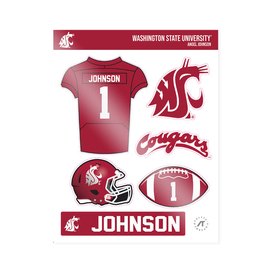 WSU - NCAA Football : Angel Johnson - Sticker Sheet-0