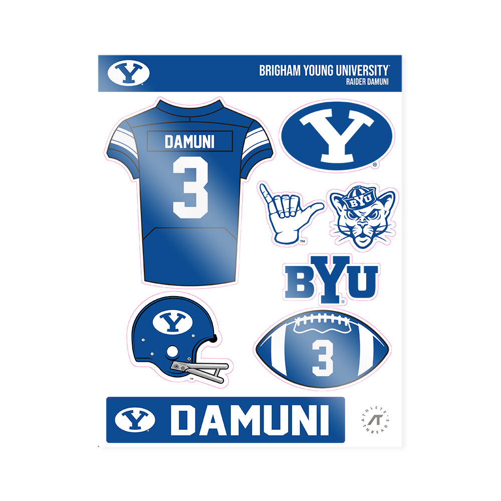 BYU - NCAA Football : Raider Damuni - Sticker Sheet-0