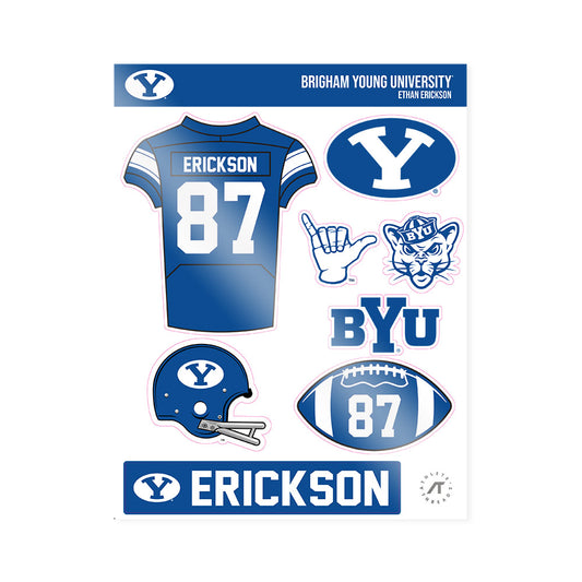 BYU - NCAA Football : Ethan Erickson - Sticker Sheet-0