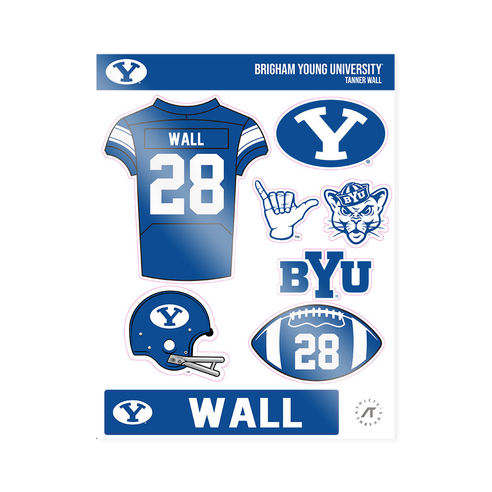 BYU - NCAA Football : Tanner Wall - Sticker Sheet-0