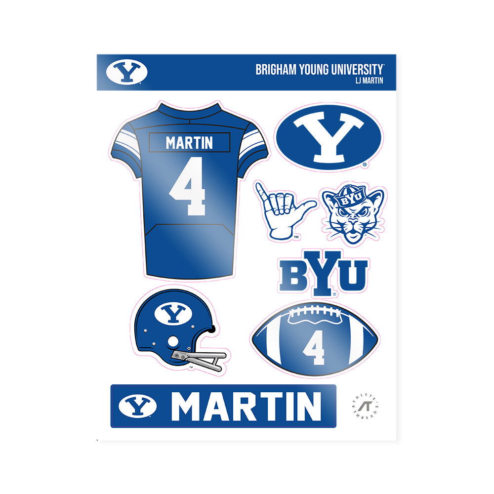 BYU - NCAA Football : Lj Martin - Sticker Sheet-0