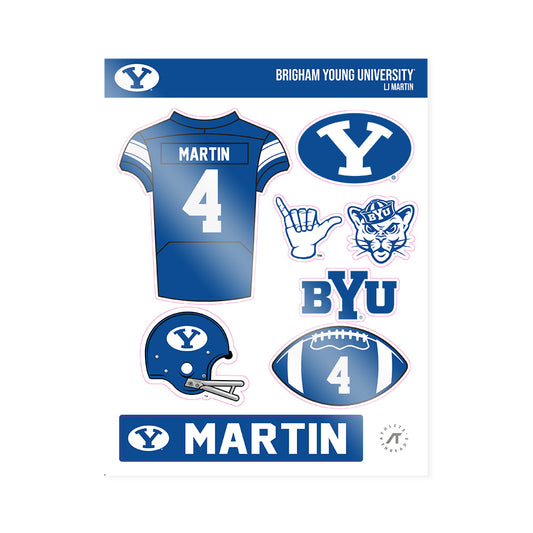 BYU - NCAA Football : Lj Martin - Sticker Sheet-0