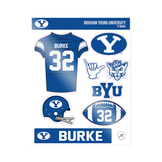 BYU - NCAA Football : Ty Burke - Sticker Sheet-0