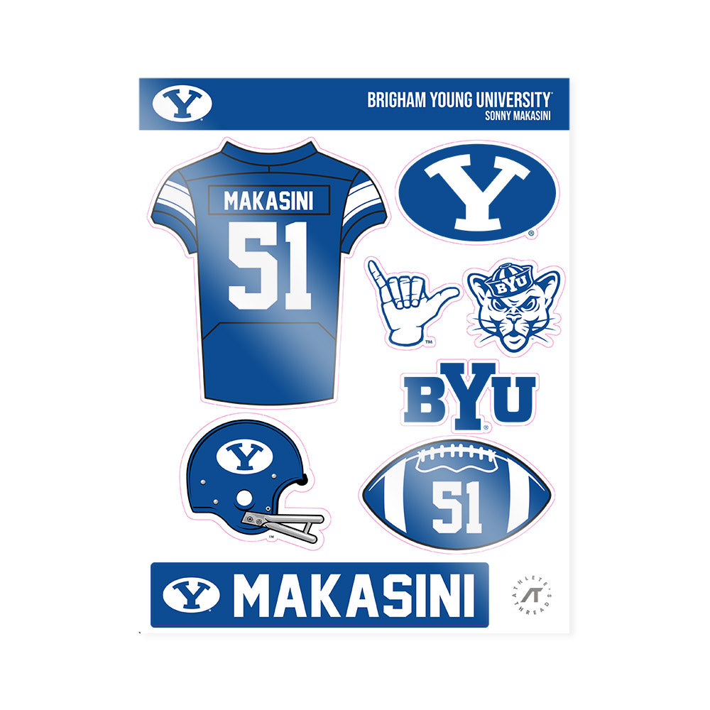 BYU - NCAA Football : Sonny Makasini - Sticker Sheet-0