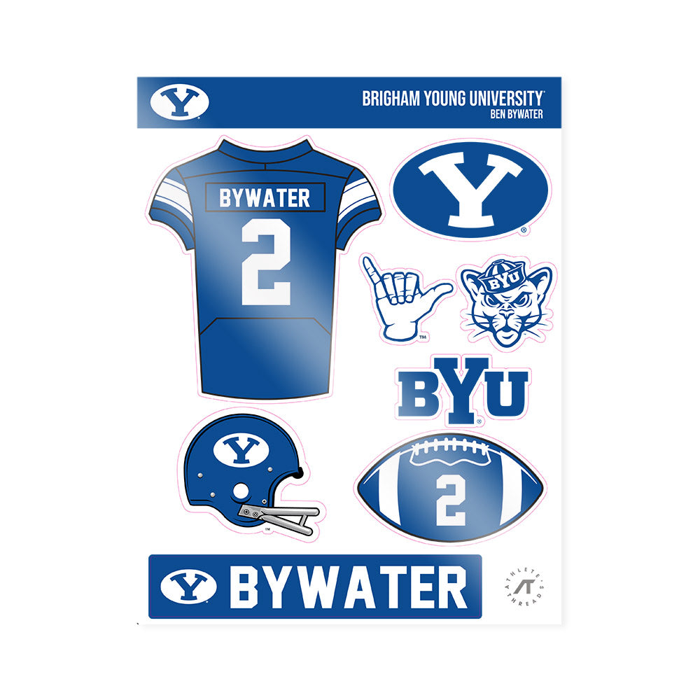 BYU - NCAA Football : Ben Bywater - Sticker Sheet-0