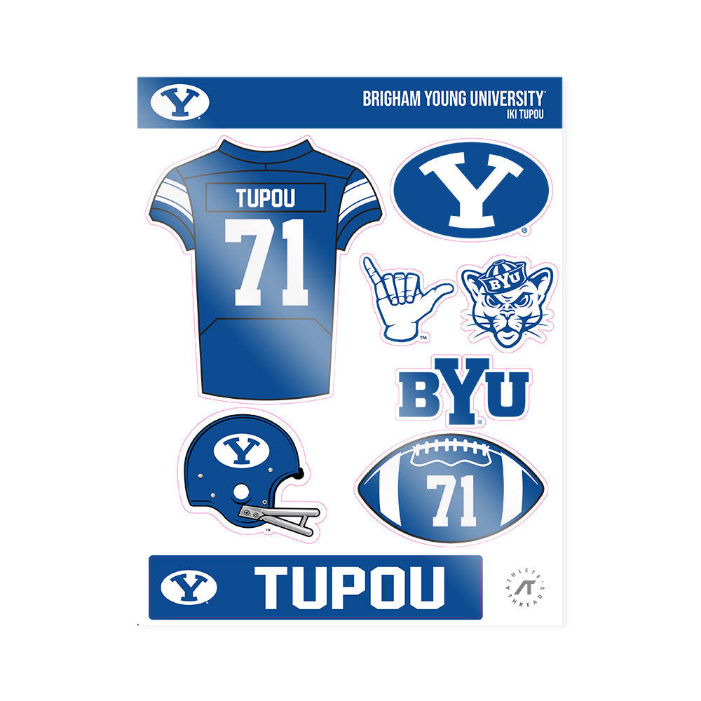 BYU - NCAA Football : Iki Tupou - Sticker Sheet-0