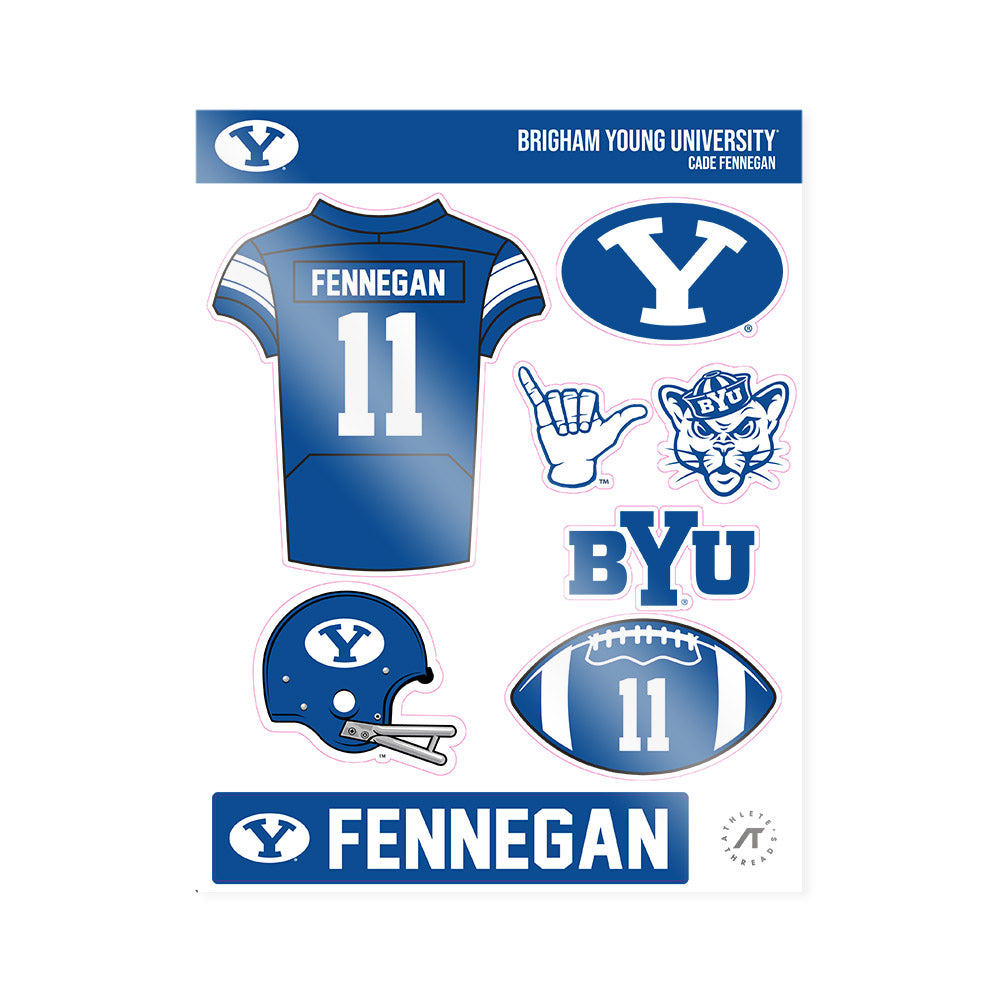 BYU - NCAA Football : Cade Fennegan - Sticker Sheet-0