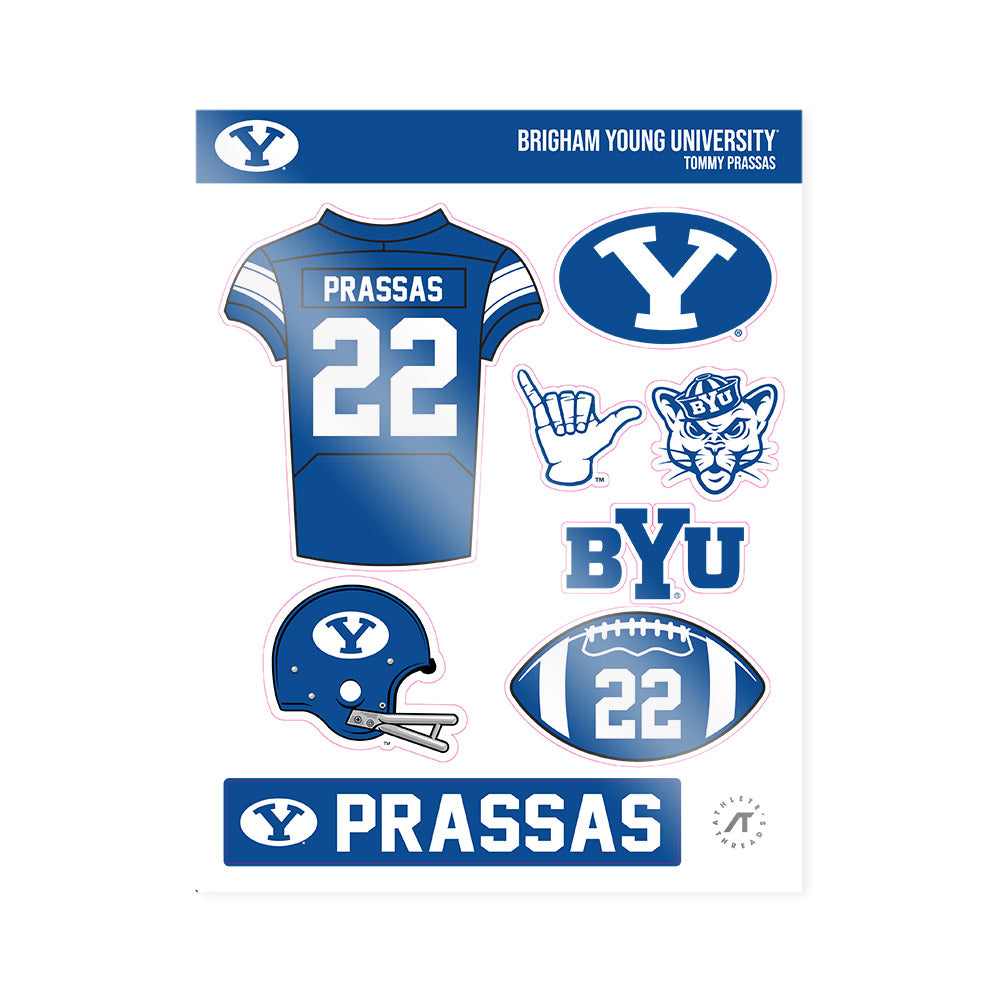 BYU - NCAA Football : Tommy Prassas - Sticker Sheet-0