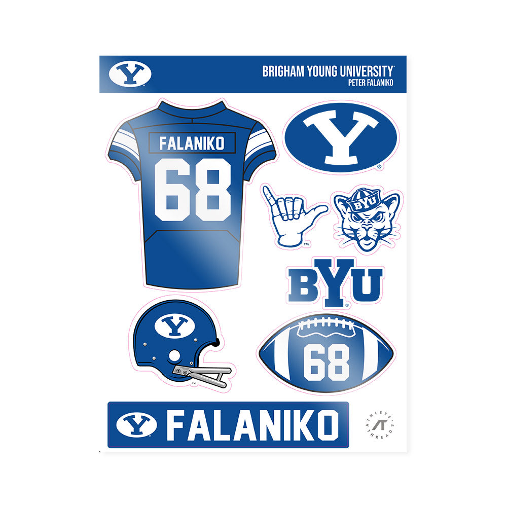 BYU - NCAA Football : Peter Falaniko - Sticker Sheet-0