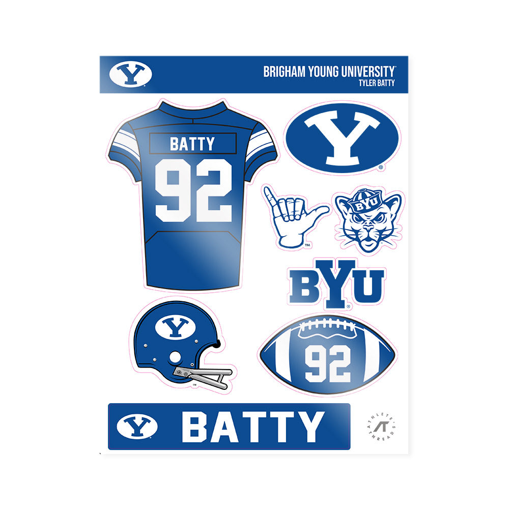 BYU - NCAA Football : Tyler Batty - Sticker Sheet-0