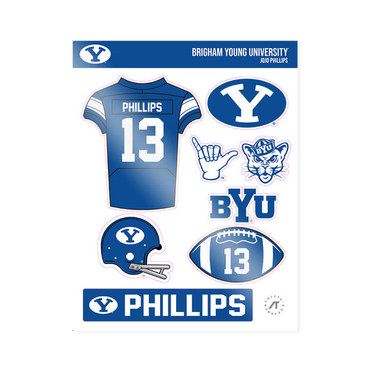 BYU - NCAA Football : Jojo Phillips - Sticker Sheet-0