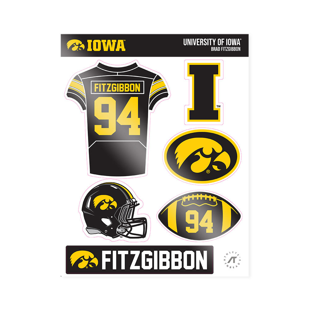 Iowa - NCAA Football : Brad Fitzgibbon - Sticker Sheet-0