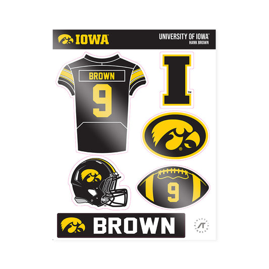 Iowa - NCAA Football : Hank Brown - Sticker Sheet-0
