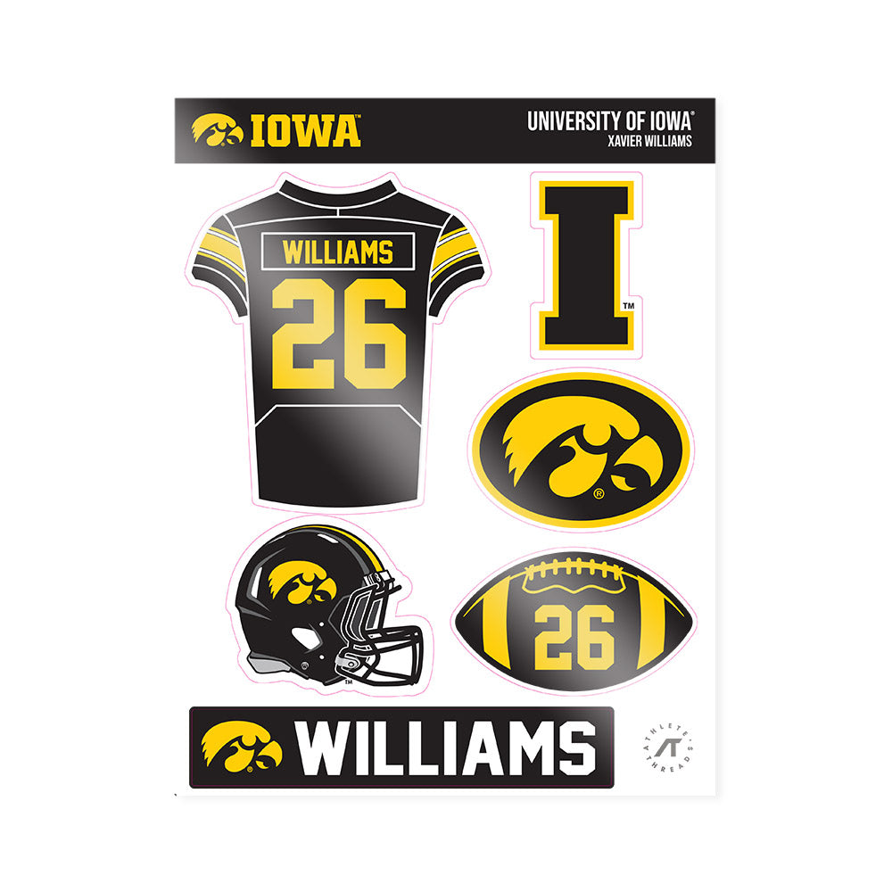 Iowa - NCAA Football : Xavier Williams - Sticker Sheet-0