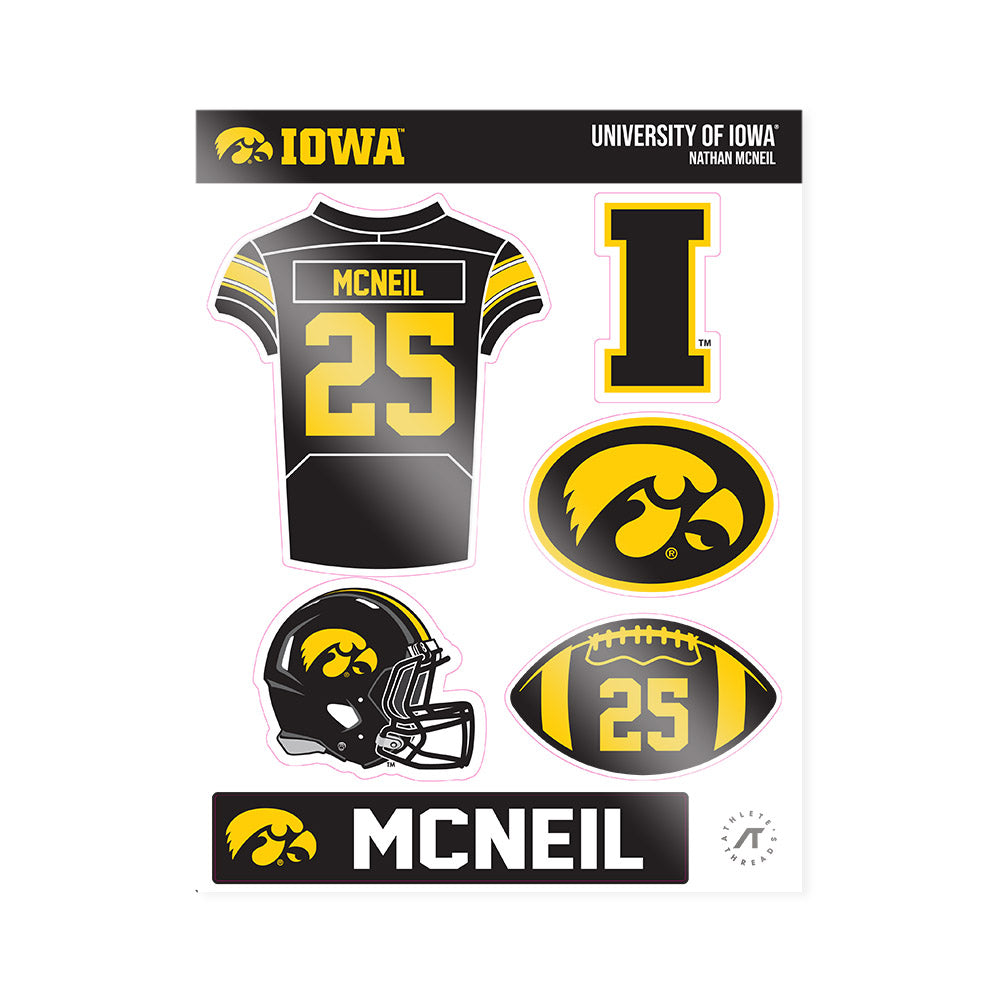 Iowa - NCAA Football : Nathan Mcneil - Sticker Sheet-0