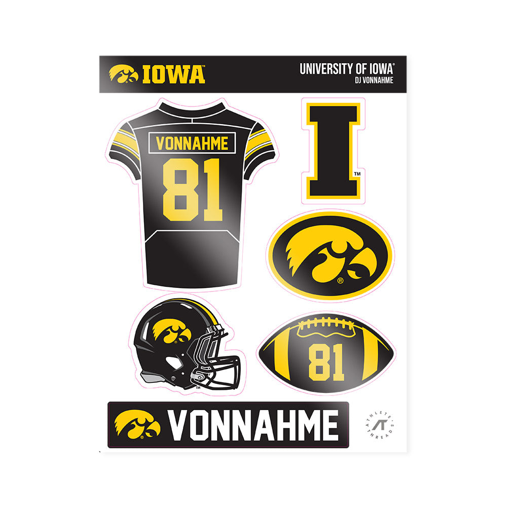 Iowa - NCAA Football : DJ Vonnahme - Sticker Sheet-0