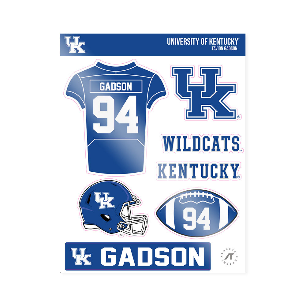 Kentucky - NCAA Football : Tavion Gadson - Sticker Sheet-0
