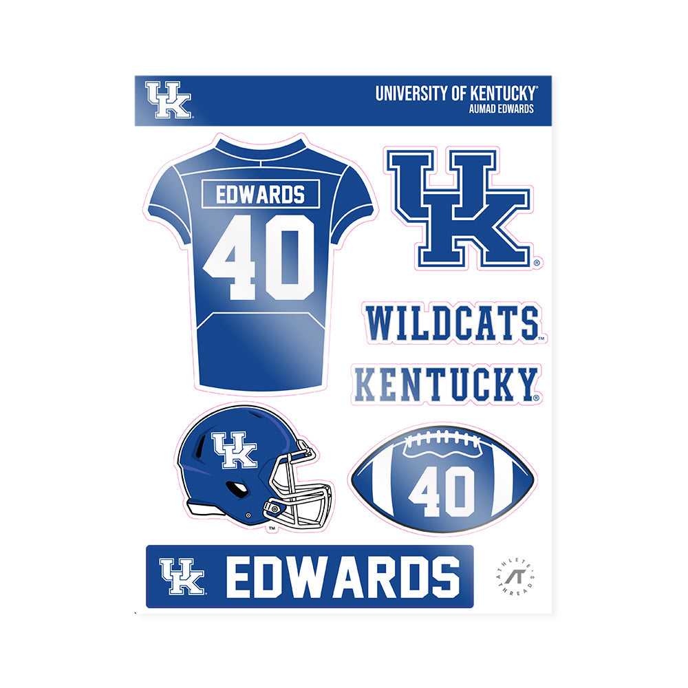 Kentucky - NCAA Football : Aumad Edwards - Sticker Sheet-0