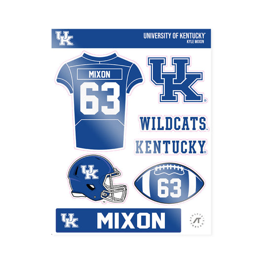 Kentucky - NCAA Football : Kyle Mixon - Sticker Sheet-0