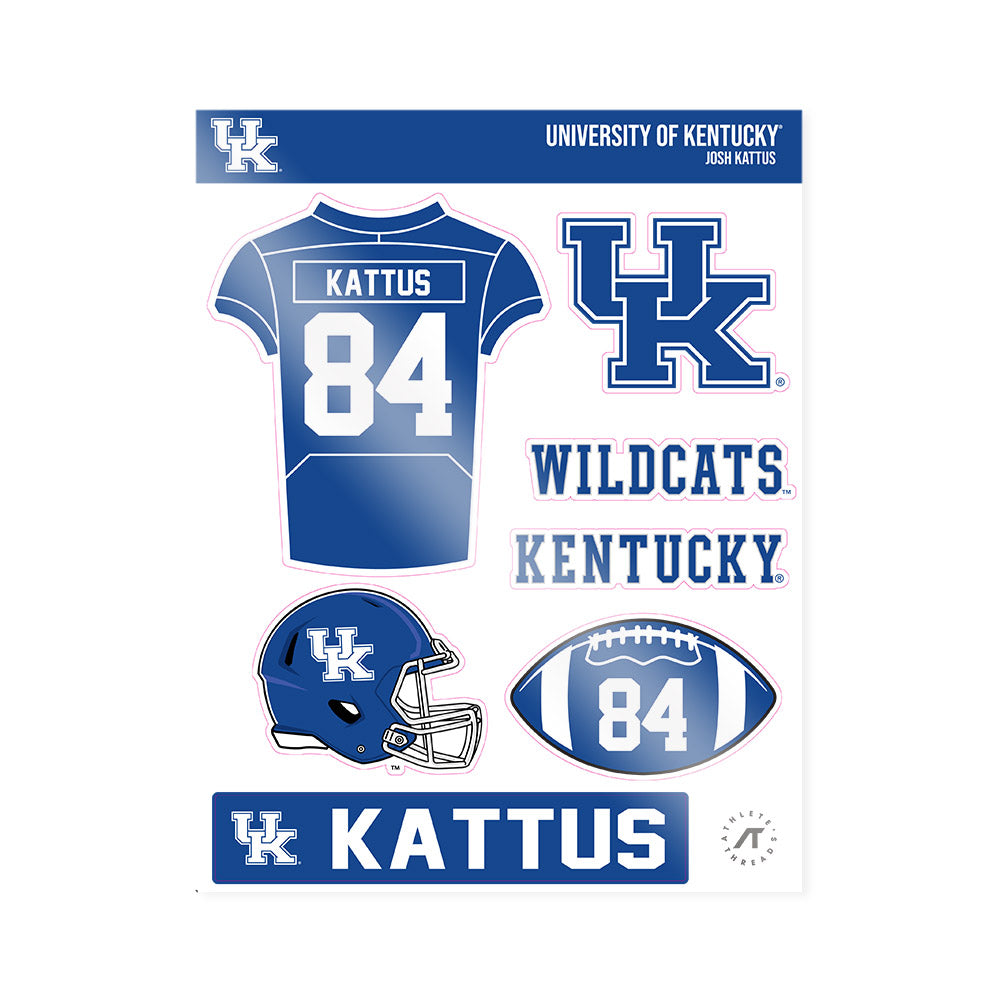 Kentucky - NCAA Football : Josh Kattus - Sticker Sheet-0