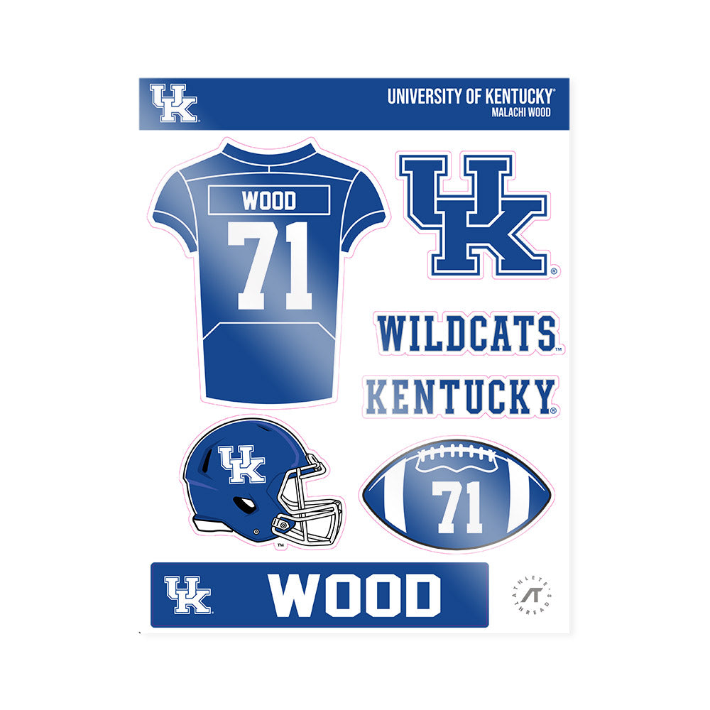 Kentucky - NCAA Football : Malachi Wood - Sticker Sheet-0