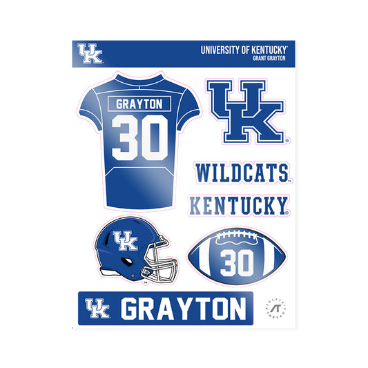 Kentucky - NCAA Football : Grant Grayton - Sticker Sheet-0