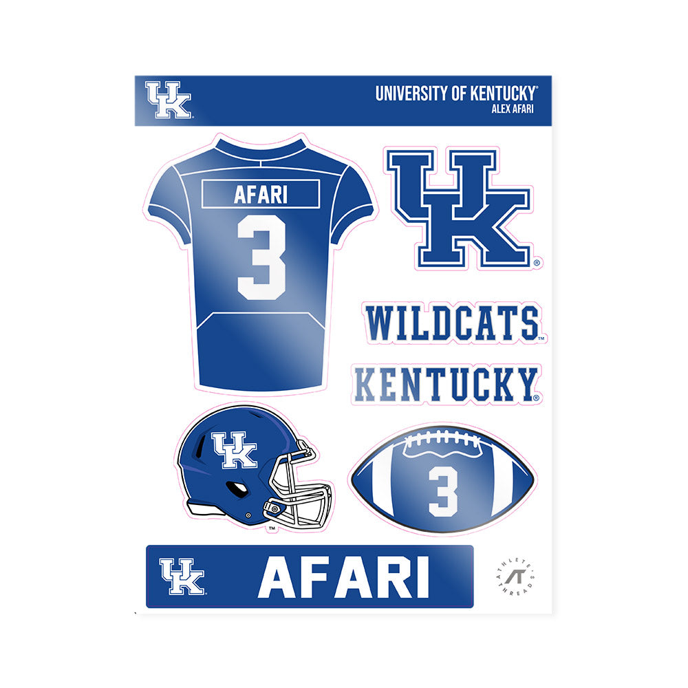 Kentucky - NCAA Football : Alex Afari - Sticker Sheet-0