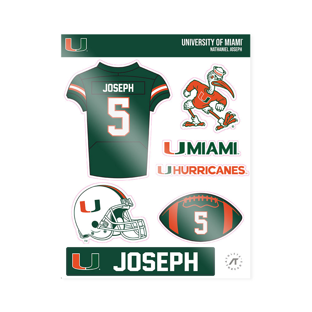 Miami - NCAA Football : Nathaniel Joseph - Sticker Sheet-0