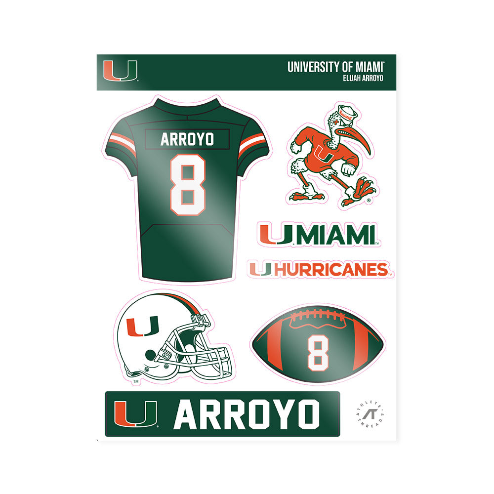 Miami - NCAA Football : Elijah Arroyo - Sticker Sheet-0