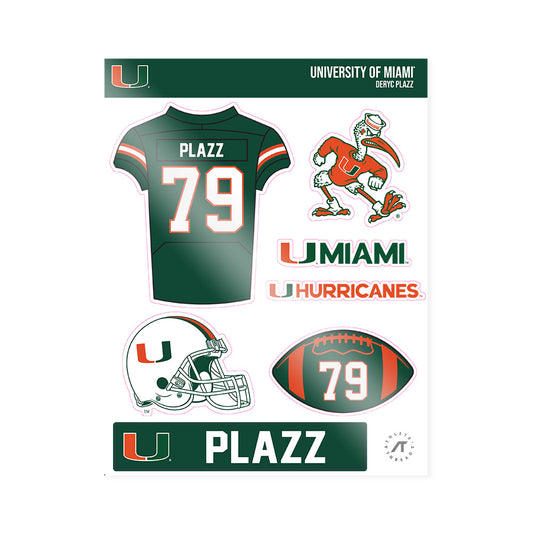 Miami - NCAA Football : Deryc Plazz - Sticker Sheet-0