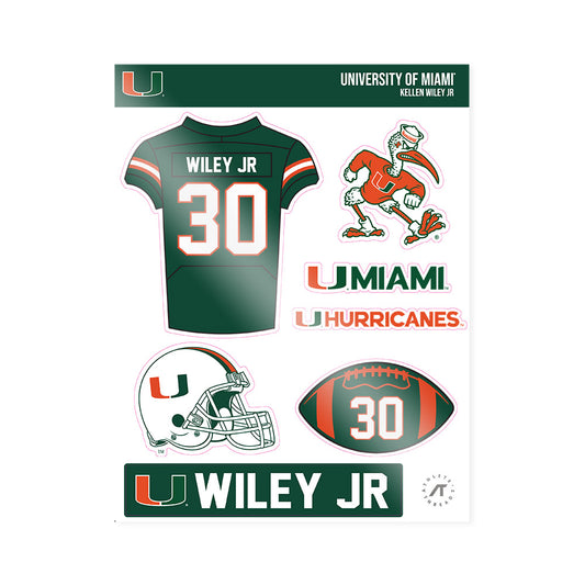 Miami - NCAA Football : Kellen Wiley Jr - Sticker Sheet-0
