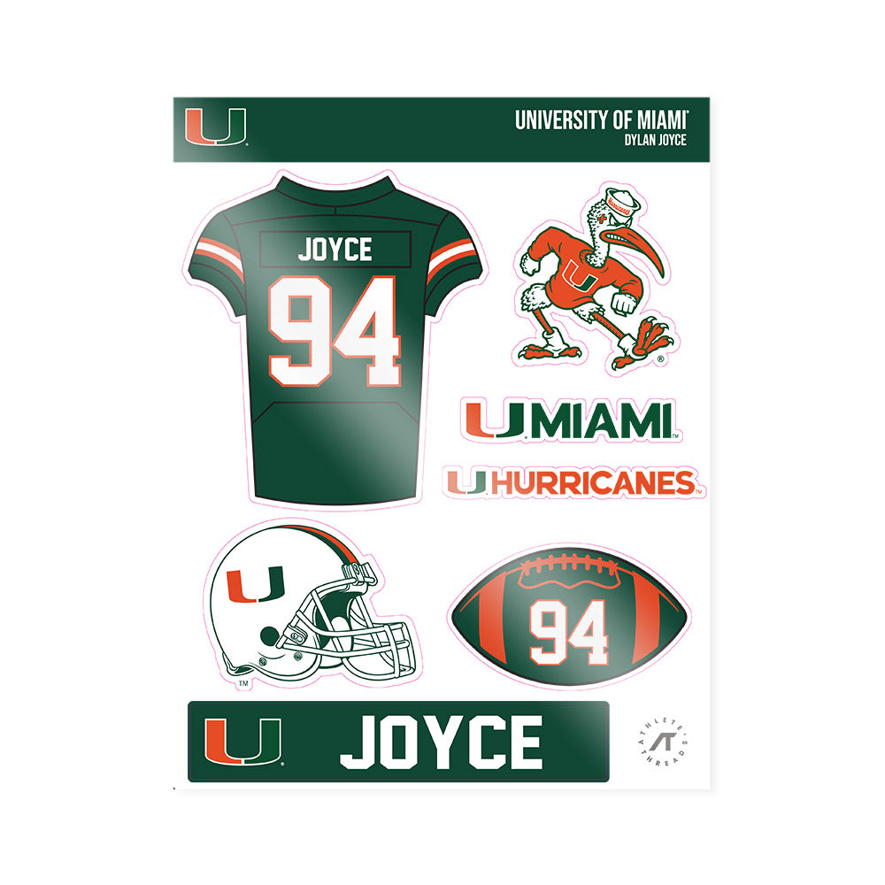 Miami - NCAA Football : Dylan Joyce - Sticker Sheet-0