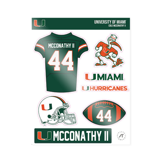 Miami - NCAA Football : Cole McConathy II - Sticker Sheet-0